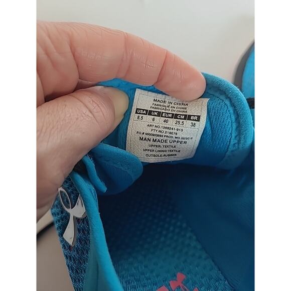 Under Armour WMS SZ 8.5 Speedform Apollo 2 Shoes Sneakers Blue Athletic Running - Picture 9 of 11